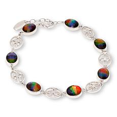 Canadian Ammolite Gems Multicolor Ammolite Tennis Bracelet