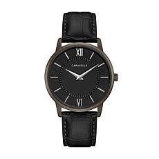 Caravelle by Bulova Men's Black Leather Strap Watch