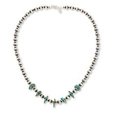 Chaco Canyon 22" Beaded Necklace Accented with Kingman Turquoise Ch...