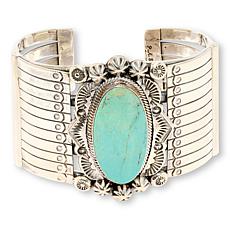 Chaco Canyon Campitos Turquoise Oval Stone Cuff Bracelet