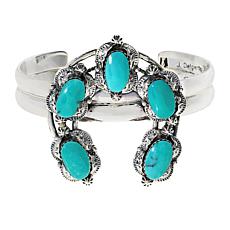 Chaco Canyon Campitos Turquoise Squash Blossom Cuff