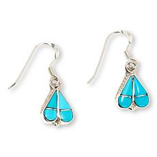Chaco Canyon Campitos Turquoise Zuni Heart Drop Earrings
