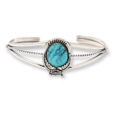 Chaco Canyon Kingman Turquoise Leaf Cuff Bracelet