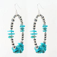 Chaco Canyon "Navajo Pearl" & Kingman Turquoise Hoop Earrings