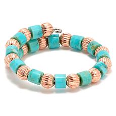 Chaco Canyon Sleeping Beauty Turquoise and Copper Bead Wrap Ring