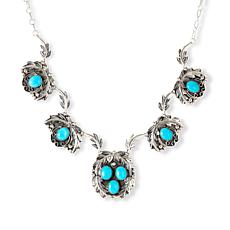 Chaco Canyon Sleeping Beauty Turquoise Leaf-Design Necklace