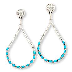 Chaco Canyon Sleeping Beauty Turquoise Open Pear Drop Earrings