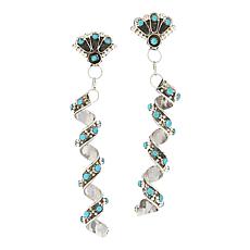 Chaco Canyon Sleeping Beauty Turquoise Swirm Dangle Earrings