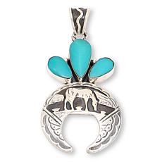 Chaco Canyon Sterling Silver Campitos Turquoise Naja Pendant