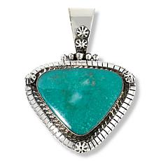 Chaco Canyon Sterling Silver Campitos Turquoise Triangle Pendant