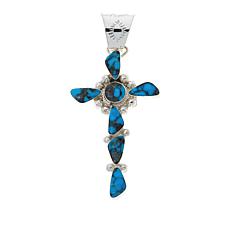 Chaco Canyon Sterling Silver Gemstone Cross Pendant