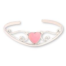 Chaco Canyon Sterling Silver Heart-Shape Pink Conch Cuff Bracelet
