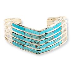 Chaco Canyon Sterling Silver Kingman Turquoise Chevron Cuff Bracelet