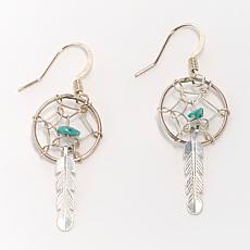 Chaco Canyon Sterling Silver Kingman Turquoise Dreamcatcher Earrings