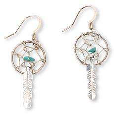 Chaco Canyon Sterling Silver Kingman Turquoise Dreamcatcher Earrings