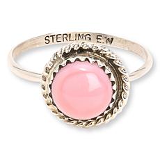 Chaco Canyon Sterling Silver Pink Conch Shell Circle Ring