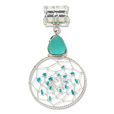 Chaco Canyon Sterling Silver Turquoise Dreamcatcher Pendant