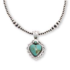 Chaco Canyon Turquoise Heart Pendant with Chain