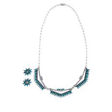 Chaco Canyon Zuni Campitos Turquoise Necklace and Earring Set