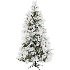 Christmas Time 6.5' Frosted Fir Artificial Tree w MultiColor LEDs