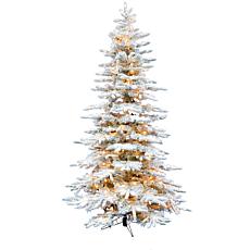 Christmas Time 6.5' Snowy Artificial Christmas Tree w Warm White LED's