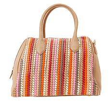 Clever Carriage St Tropez Woven Handcrafted Leather Satchel