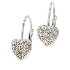 Colleen Lopez 0.33ctw Diamond Leverback Heart Earrings