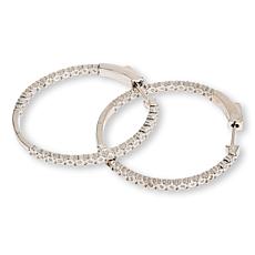 Colleen Lopez 1/3ctw White Diamond Hugger Hoop Earrings
