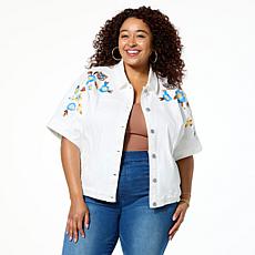 Colleen Lopez Embroidered Denim Jacket
