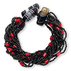 Colleen Lopez Gemstone Bead 20-Strand Cord Bracelet