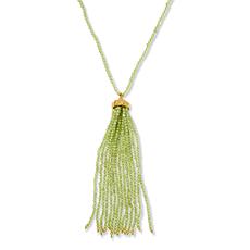 Colleen Lopez Gemstone Bead Tassel Drop 24" Necklace