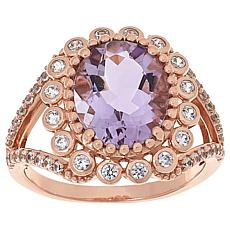 Colleen Lopez Gemstone Scalloped Halo Ring