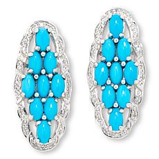 Colleen Lopez Sleeping Beauty Turquoise and Zircon Cluster Earrings