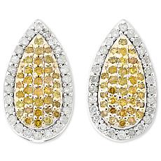 Colleen Lopez Sterling Silver 1/2ctw Diamond Halo Pear Stud Earrings