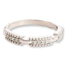 Colleen Lopez Sterling Silver 1/8ctw Diamond Band Ring
