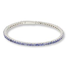 Colleen Lopez Sterling Silver Gemstone Flexible Bangle Bracelet