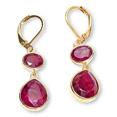 Connie Craig Carroll Jewelry Red Corundum Pear and Oval Drop Earrings