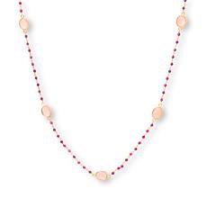 Connie Craig Carroll Rose Quartz and Red Corundum Necklace