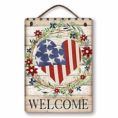 Courtside Market Celebrate 250 Heart Wreath 12x16" Artboard with Twine