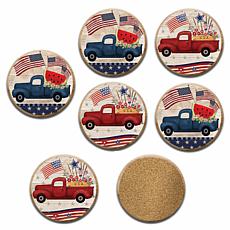 Courtside Market Celebrate 250 Patriotic 6-Piece Coaster Set