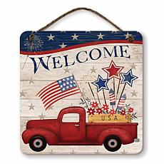 Courtside Market Celebrate 250 Red Truck 12x12" Artboard with Twine