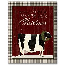 Courtside Market Cow Christmas Farm 24x36 Canvas Wall Art