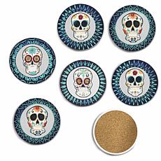 Courtside Market Day of the Dead II 4"x4" Coaster Set