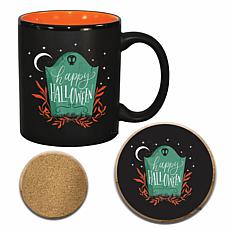 Courtside Market Happy Halloween 11 oz. Ceramic Mug & Coaster Set