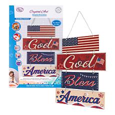 Craft Buddy Crystal Art God Bless America 12" x 24" Hanging Sign Kit