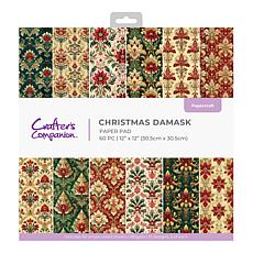 Crafter's Companion Christmas Damask 12x12 Paper Pad