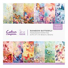 Crafter's Companion Rainbow Butterfly Pearl Paper Pad