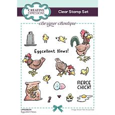 Creative Expressions Eggcellent News 6 in x 4 in Clear Stamp Set