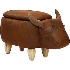 Critter Sitters 15" Plush Animal Storage Ottoman - Bull