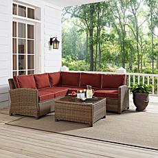 Crosley Bradenton 4pc Outdoor Wicker Sectional-Sangria